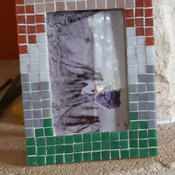 Glass Mosaic Photo Frame Handmade Home Decor - 3x5 Image - thumbnail 3