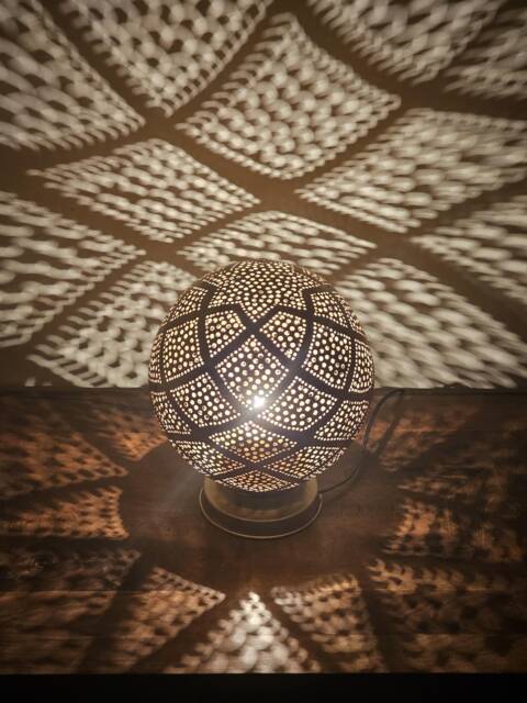 Moroccan Table Lamp in Brass - image 1