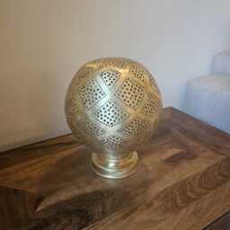 Moroccan Table Lamp in Brass - thumbnail 4
