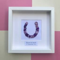 Personalised Wedding Or Engagement Gift, Framed Button Art Horseshoe, Lucky Horseshoe Gift For The Couple - thumbnail 2