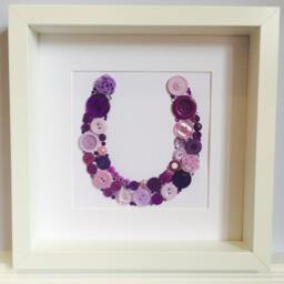 Personalised Wedding Or Engagement Gift, Framed Button Art Horseshoe, Lucky Horseshoe Gift For The Couple - thumbnail 3