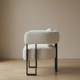 White Tub Chair Cozy Living Room Boucle Armchair - thumbnail 2