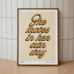She Moves in Her Own Way Inspired Lyrics - Wall Art Unframed Print Decor Bold Colours Typographic A3 A4 A5 Graphic Poster - thumbnail 3