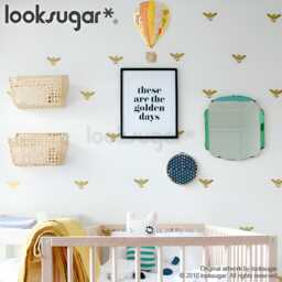 Bee Wall Decal . Honey Wallpaper Effect Stencil Effect. Removable Pattern Decals For Baby Nursery. Home D??cor Wp0124 - thumbnail 1