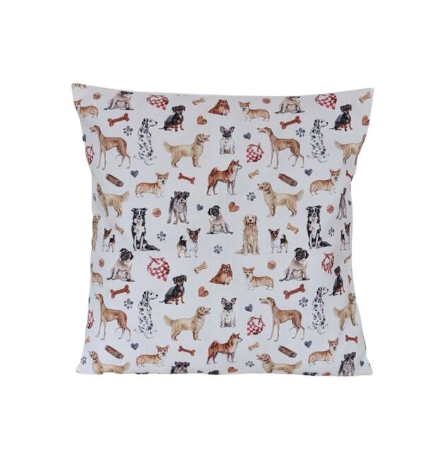 "All The Dogs White Cushion Cover 14"" 16"" 18"" 20"" 22"" 24" - image 1
