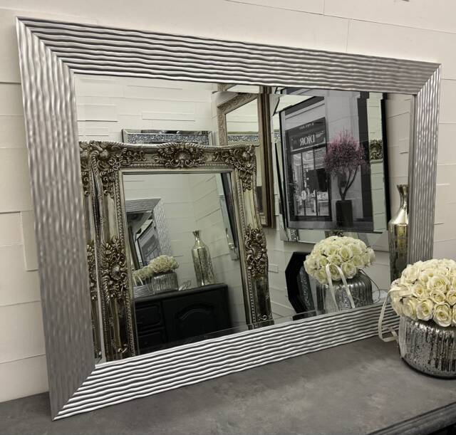 John Lewis Mercury Silver Ripple Frame Mirror Elegant Framed Galaxy Wall - Choice Of Size Premium Quality Free P&p - image 1