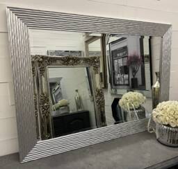 John Lewis Mercury Silver Ripple Frame Mirror Elegant Framed Galaxy Wall - Choice Of Size Premium Quality Free P&p - thumbnail 1