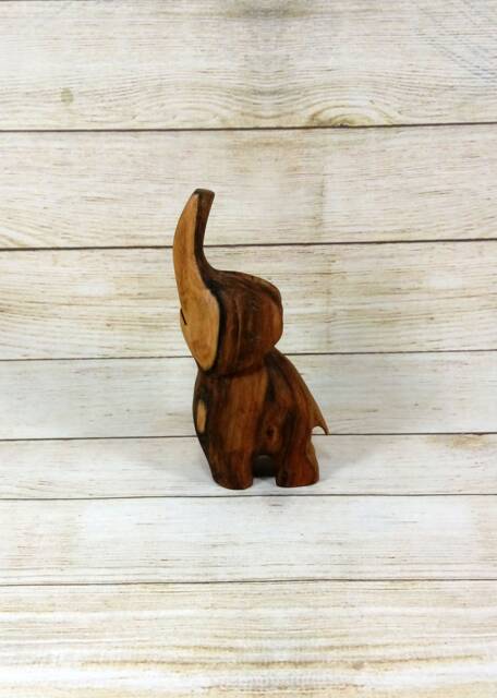 Wood Sculpture Elephant, Jewelry, D??cor, Wooden Elephant - image 1