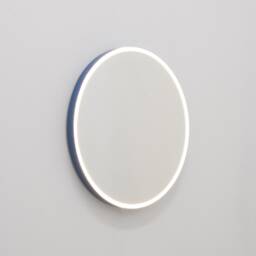 Orbis??? Front Illuminated Contemporary Round Mirror With A Blue Frame - thumbnail 2