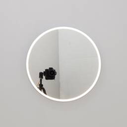 Orbis??? Front Illuminated Contemporary Round Mirror With A Blue Frame - thumbnail 3