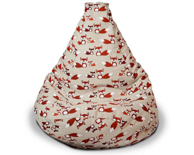 Woodland Fox Linen Beanbag Cover With Inner Liner, No Filling - image 1
