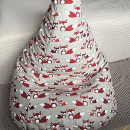 Woodland Fox Linen Beanbag Cover With Inner Liner, No Filling - thumbnail 2