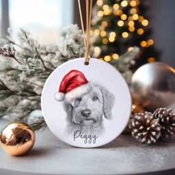 Labradoodle Bauble, Personalised Pet Dog Christmas Tree Decoration, Gift For Family, Lover, Santa Bauble - thumbnail 2