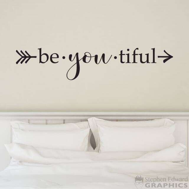Beyoutiful Wall Decal - Girl Bedroom Decor Be You Tiful Arrow Wall Vinyl Sticker - image 1