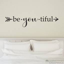 Beyoutiful Wall Decal - Girl Bedroom Decor Be You Tiful Arrow Wall Vinyl Sticker - thumbnail 1
