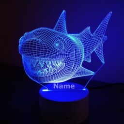 Personalised Shark Nightlight - Girls Night Light Kids Bedroom Boys Light Led Birthday Gift Christmas - thumbnail 3