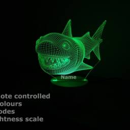 Personalised Shark Nightlight - Girls Night Light Kids Bedroom Boys Light Led Birthday Gift Christmas - thumbnail 2