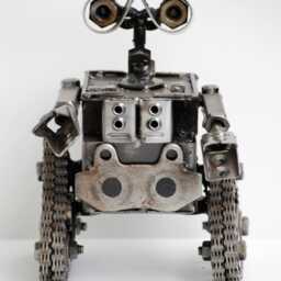 Wall-E Scrap Metal Sculpture, Handmade Recycled Steel Art, Unique Valentine Gift For Him - thumbnail 2