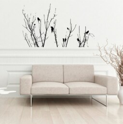 Tree Top Birds - 0275 Vinyl Wall Art, Decal, Sticker, Transfer, Mural, Decor, Rent Friendly, Interior, Exterior, Full Removable