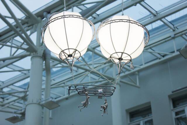 Double Hot Air Balloon Lamp Steampunk Nursery Chandelier