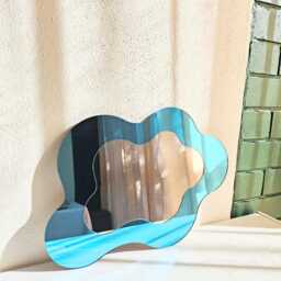 The Blue Wavy Mirror - Colourful Wall Art - thumbnail 4