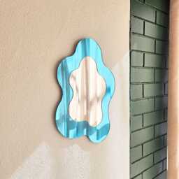 The Blue Wavy Mirror - Colourful Wall Art - thumbnail 2