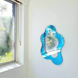 The Blue Wavy Mirror - Colourful Wall Art - thumbnail 3