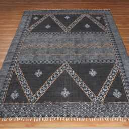 Hand Block Printed Cotton Rug Boho Indian Area Carpet - thumbnail 4