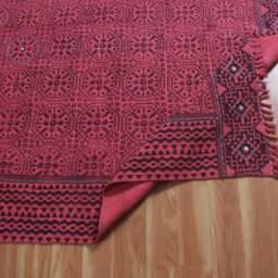Hand Block Printed Cotton Rug Boho Indian Area Carpet - thumbnail 3