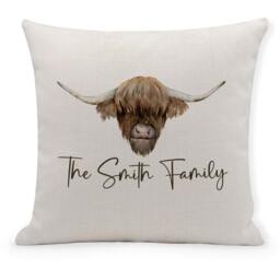 Personalised Highland Cow Cushion Cover Country Home Decor - thumbnail 1
