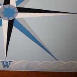 "Floorcloth - Made To Order ""Compass""24"" X 36" - thumbnail 3