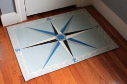 "Floorcloth - Made To Order ""Compass""24"" X 36" - thumbnail 1