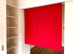 Japanese Red Noren Curtain, 3 Panels Doorway Noren, Window Japan Wall Fabric Panel, Cotton Curtain Tissue, Tapestry