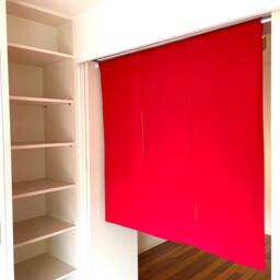 Japanese Red Noren Curtain, 3 Panels Doorway Noren, Window Japan Wall Fabric Panel, Cotton Curtain Tissue, Tapestry - thumbnail 2