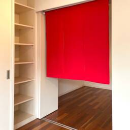 Japanese Red Noren Curtain, 3 Panels Doorway Noren, Window Japan Wall Fabric Panel, Cotton Curtain Tissue, Tapestry - thumbnail 4