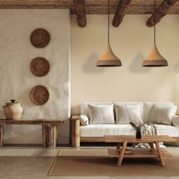 Wabi Sabi Handmade Ceramic Dome Pendant Lighting - Natural Clay Chandelier - thumbnail 3
