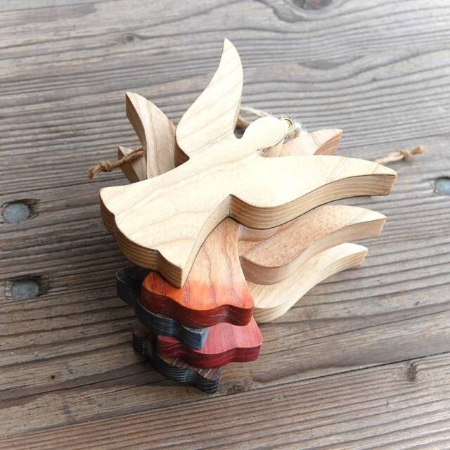 Ash Wood Angel Ornament, Wall Hanging Decoration - image 1