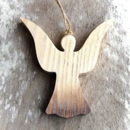 Ash Wood Angel Ornament, Wall Hanging Decoration - thumbnail 4