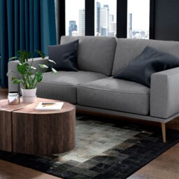 Leather Area Rug Squares Design By Shine Rugs - thumbnail 3