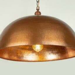 Dome Antique Copper Pendant Light - Industrial Lighting Kitchen Island Light Lampshade Art Deco Lamp - thumbnail 3