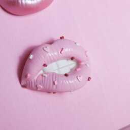 Pink Home Decor, 3D Wall Art, Lips Lipstick Canvas, Beauty Salon Wooden Sign, Retro Decor - thumbnail 3