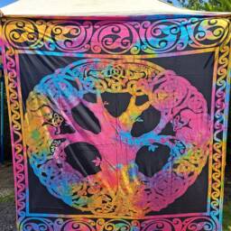 Tie Dye Celtic Tree Of Life Tapestry - Bohemian Wall Hanging - thumbnail 4