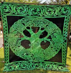 Tie Dye Celtic Tree Of Life Tapestry - Bohemian Wall Hanging - thumbnail 1