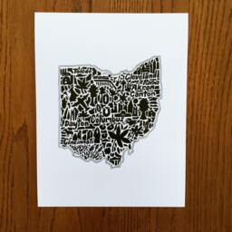 Ohio Map Art Print - Of Original Hand Drawn Map Including Landmarks, Culture, Symbols, & Cities - thumbnail 2