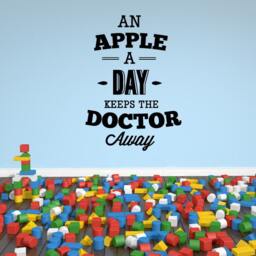 An Apple A Day Keeps The Doctor Away Food Quote Wall Decal - Vinyl Car Id008 - thumbnail 1