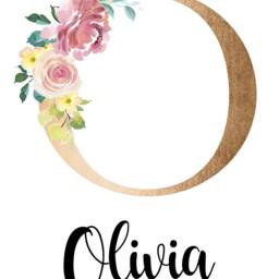 Gold Initial Personalised Print, Elephant Nursery Set Of 2 Prints, Watercolour Flowers, Animal Girls Wall Decor - thumbnail 3