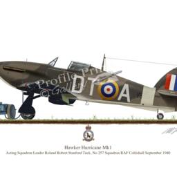 Hawker Hurricane Wwii Aircraft Print Stanford Tuck Profile Artwork A3 - thumbnail 2