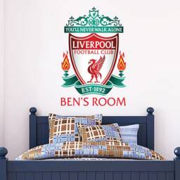Liverpool Football Club - Personalised Name & Crest Wall Sticker - thumbnail 2