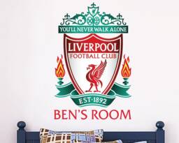 Liverpool Football Club - Personalised Name & Crest Wall Sticker - thumbnail 1