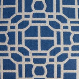 Blue Geometric Pillow Cover - Modern Indigo Cotton Throw - thumbnail 2